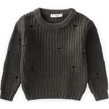 Cigit Selanik Triko Kazak 2-8 Yaş Haki Yeşil