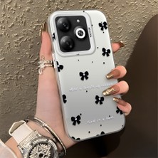 HONTINGA Infinix Smart 8 ile Uyumlu Kılıfı Silikon Kenar Sert Arka Düşüme Önleyici Basitlik Anti Düşme Kamera Korumali Küçük Fiyonk Desen Telefon Kılıfı Kadın ve Erkek Için Uygundur K1-0871