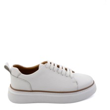 Bambi Beyaz Hakiki Deri Erkek Sneaker E01811300540