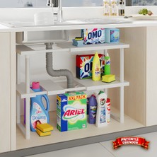 Özbience Çift Katlı Modüler Çok Amaçlı Genişletilebilir Dolap Içi Raf