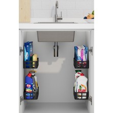 Özbience 4'lü Yapışkanlı Dolap Içi Organizer, Banyo Düzenleyici ve Duş Rafı