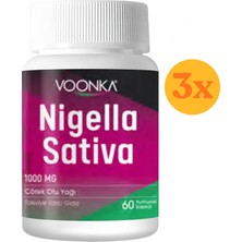 Vonka Voonka Nigella Sativa Çörek Otu Yağı 1000 Mg 60 Kapsül - 3 Adet (180 Kapsül) - Dezenfektan Hediyeli (%72 Alkol)