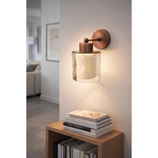 Tel Lighting Çift Camlı Antik Bakır Duvar Aplik