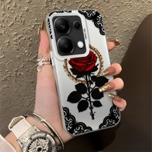 HONTINGA Xiaomi Redmi Note 13 Pro 4g ile Uyumlu Kılıfı Silikon Kenar Sert Arka Düşüme Önleyici Basitlik Anti Düşme Kamera Korumali Gül Desen Telefon Kılıfı Kadın ve Erkek Için Uygundur K1-0867