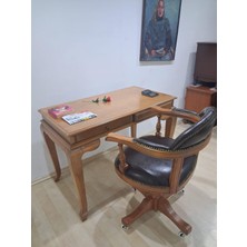 Bengi Ankara Mobilya Çalışma Masa Klasik Alt Ilhm 90632 Döner Sandalye Lüks Klasik Ceviz Renk Model