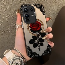 HONTINGA Infinix Note 50 Pro Plus ile Uyumlu Kılıfı Silikon Kenar Sert Arka Düşüme Önleyici Basitlik Anti Düşme Kamera Korumali Gül Desen Telefon Kılıfı Kadın ve Erkek Için Uygundur K1-0867