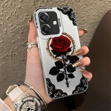 HONTINGA Oppo A3 5g ile Uyumlu Kılıfı Silikon Kenar Sert Arka Düşüme Önleyici Basitlik Anti Düşme Kamera Korumali Gül Desen Telefon Kılıfı Kadın ve Erkek Için Uygundur K1-0867