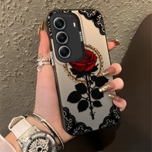 HONTINGA Tecno Camon 40 ile Uyumlu Kılıfı Silikon Kenar Sert Arka Düşüme Önleyici Basitlik Anti Düşme Kamera Korumali Gül Desen Telefon Kılıfı Kadın ve Erkek Için Uygundur K1-0867