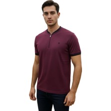 Lacaton Erkek 26-7010 Bebe Yaka Yarım Fermuarlı T-Shirt