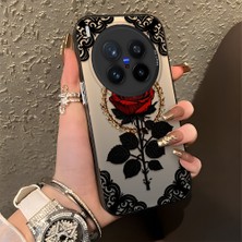 HONTINGA Vivo X300 Pro ile Uyumlu Kılıfı Silikon Kenar Sert Arka Düşüme Önleyici Basitlik Anti Düşme Kamera Korumali Gül Desen Telefon Kılıfı Kadın ve Erkek Için Uygundur K1-0867