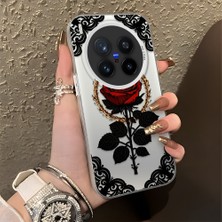 HONTINGA Vivo X300 Pro ile Uyumlu Kılıfı Silikon Kenar Sert Arka Düşüme Önleyici Basitlik Anti Düşme Kamera Korumali Gül Desen Telefon Kılıfı Kadın ve Erkek Için Uygundur K1-0867