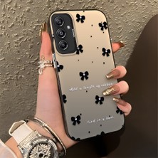 HONTINGA Samsung Galaxy M34 5g ile Uyumlu Kılıfı Silikon Kenar Sert Arka Düşüme Önleyici Basitlik Anti Düşme Kamera Korumali Küçük Fiyonk Desen Telefon Kılıfı Kadın ve Erkek Için Uygundur K1-0871