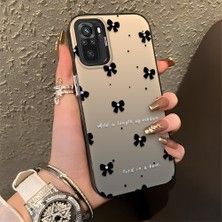HONTINGA Xiaomi Redmi Note 10 4g ile Uyumlu Kılıfı Silikon Kenar Sert Arka Düşüme Önleyici Basitlik Anti Düşme Kamera Korumali Küçük Fiyonk Desen Telefon Kılıfı Kadın ve Erkek Için Uygundur K1-0871