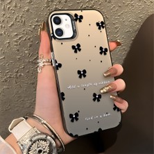HONTINGA iPhone 12 Mini ile Uyumlu Kılıfı Silikon Kenar Sert Arka Düşüme Önleyici Basitlik Anti Düşme Kamera Korumali Küçük Fiyonk Desen Telefon Kılıfı Kadın ve Erkek Için Uygundur K1-0871