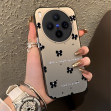 HONTINGA Vivo X300 ile Uyumlu Kılıfı Silikon Kenar Sert Arka Düşüme Önleyici Basitlik Anti Düşme Kamera Korumali Küçük Fiyonk Desen Telefon Kılıfı Kadın ve Erkek Için Uygundur K1-0871