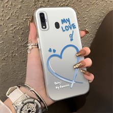 HONTINGA Samsung Galaxy A30 ile Uyumlu Kılıfı Silikon Kenar Sert Arka Düşüme Önleyici Basitlik Anti Düşme Kamera Korumali Kalp Desen Telefon Kılıfı Kadın ve Erkek Için Uygundur K1-0868