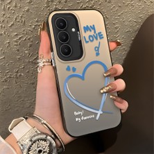 HONTINGA Samsung Galaxy S25 Fe ile Uyumlu Kılıfı Silikon Kenar Sert Arka Düşüme Önleyici Basitlik Anti Düşme Kamera Korumali Kalp Desen Telefon Kılıfı Kadın ve Erkek Için Uygundur K1-0868