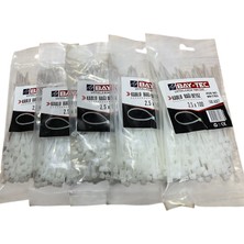 Veka 500 Adet Beyaz Kablo Bağı 2.5X100 mm (5 Paket x 100 Adet) Plastik Kablo Kelepçesi