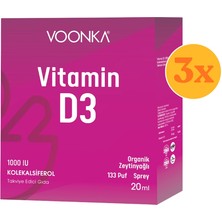 Vonka Voonka Vitamin D3 1000 Iu Sprey Damla 20 ml - 3 Adet (60 Ml)