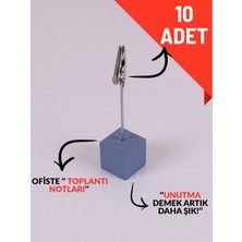 10'lu Metal Not Tutucu Metal Kıskaçlı Notluk Gri Masaüstü Not Tutacağı
