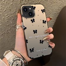 HONTINGA iPhone 14 Plus ile Uyumlu Kılıfı Silikon Kenar Sert Arka Düşüme Önleyici Basitlik Anti Düşme Kamera Korumali Küçük Fiyonk Desen Telefon Kılıfı Kadın ve Erkek Için Uygundur K1-0871