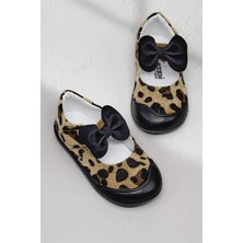 Tonny Black Kız Çocuk Leopar Çocuk Ilk Adım Fiyonlu Babet