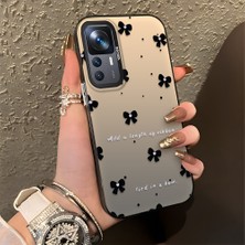 HONTINGA Xiaomi Mi 12T Pro ile Uyumlu Kılıfı Silikon Kenar Sert Arka Düşüme Önleyici Basitlik Anti Düşme Kamera Korumali Küçük Fiyonk Desen Telefon Kılıfı Kadın ve Erkek Için Uygundur K1-0871