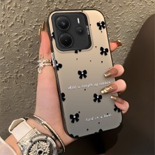 HONTINGA Xiaomi Redmi Note 14 ile Uyumlu Kılıfı Silikon Kenar Sert Arka Düşüme Önleyici Basitlik Anti Düşme Kamera Korumali Küçük Fiyonk Desen Telefon Kılıfı Kadın ve Erkek Için Uygundur K1-0871