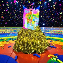 Kuzey Oyuncak 3 Çift 6 Adet Gold Ponpon Gold Parlak Metalik Ponpon 23 Nisan 19 Mayıs Özel Gösteri Ponponu