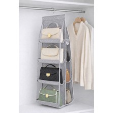 Özbience 8 Bölmeli Askılı Çanta ve Ayakkabı Organizer, Pembe Benekli, 110X37 cm