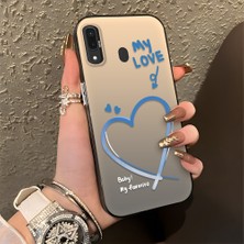 HONTINGA Samsung Galaxy A30 ile Uyumlu Kılıfı Silikon Kenar Sert Arka Düşüme Önleyici Basitlik Anti Düşme Kamera Korumali Kalp Desen Telefon Kılıfı Kadın ve Erkek Için Uygundur K1-0868