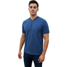 Lacaton Erkek 26-7010 Bebe Yaka Yarım Fermuarlı T-Shirt