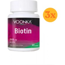 Vonka Voonka Biotin Saç ve Tırnak Güçlendirici 90 Tablet - 3 Adet (270 Tablet) - Dezenfektan Hediyeli (%72 Alkol)
