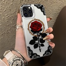 HONTINGA iPhone 13 Pro ile Uyumlu Kılıfı Silikon Kenar Sert Arka Düşüme Önleyici Basitlik Anti Düşme Kamera Korumali Gül Desen Telefon Kılıfı Kadın ve Erkek Için Uygundur K1-0867