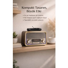 FaroxTech Nostaljik Tasarım Dekoratif Radyo - Bluetooth & USB Destekli Yüksek Ses Kalitesi