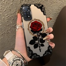HONTINGA Xiaomi Redmi Note 12 Pro 4g ile Uyumlu Kılıfı Silikon Kenar Sert Arka Düşüme Önleyici Basitlik Anti Düşme Kamera Korumali Gül Desen Telefon Kılıfı Kadın ve Erkek Için Uygundur K1-0867