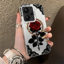 HONTINGA Xiaomi Redmi Note 13 Pro Plus 5g ile Uyumlu Kılıfı Silikon Kenar Sert Arka Düşüme Önleyici Basitlik Anti Düşme Kamera Korumali Gül Desen Telefon Kılıfı Kadın ve Erkek Için Uygundur K1-0867