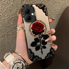 HONTINGA Infinix Smart 10 ile Uyumlu Kılıfı Silikon Kenar Sert Arka Düşüme Önleyici Basitlik Anti Düşme Kamera Korumali Gül Desen Telefon Kılıfı Kadın ve Erkek Için Uygundur K1-0867