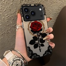 HONTINGA iPhone 17 Pro Max ile Uyumlu Kılıfı Silikon Kenar Sert Arka Düşüme Önleyici Basitlik Anti Düşme Kamera Korumali Gül Desen Telefon Kılıfı Kadın ve Erkek Için Uygundur K1-0867