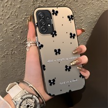 HONTINGA Samsung Galaxy A52 ile Uyumlu Kılıfı Silikon Kenar Sert Arka Düşüme Önleyici Basitlik Anti Düşme Kamera Korumali Küçük Fiyonk Desen Telefon Kılıfı Kadın ve Erkek Için Uygundur K1-0871