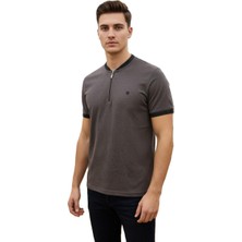 Lacaton Erkek 26-7010 Bebe Yaka Yarım Fermuarlı T-Shirt