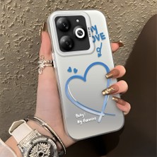 HONTINGA Infinix Smart 8 Pro ile Uyumlu Kılıfı Silikon Kenar Sert Arka Düşüme Önleyici Basitlik Anti Düşme Kamera Korumali Kalp Desen Telefon Kılıfı Kadın ve Erkek Için Uygundur K1-0868