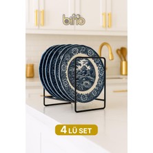 Özbience 4'lü Metal Dolap Içi Tabaklık ve Bulaşıklık Organizer Siyah