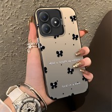 HONTINGA Realme C63 ile Uyumlu Kılıfı Silikon Kenar Sert Arka Düşüme Önleyici Basitlik Anti Düşme Kamera Korumali Küçük Fiyonk Desen Telefon Kılıfı Kadın ve Erkek Için Uygundur K1-0871