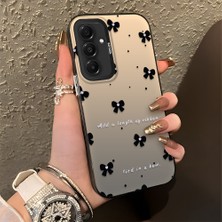 HONTINGA Samsung Galaxy A56 ile Uyumlu Kılıfı Silikon Kenar Sert Arka Düşüme Önleyici Basitlik Anti Düşme Kamera Korumali Küçük Fiyonk Desen Telefon Kılıfı Kadın ve Erkek Için Uygundur K1-0871