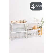 Özbience 4'lü Dolap Içi Raf Düzenleyici, Yüksekliği Artırıcı, 13X31.5X15 cm