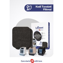 LeChaton Pet Care Xxl Büyük Boy  Kapalı Kedi Tuvaleti Için 2'li Filtre  13X14 cm (6 Mm)