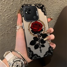 HONTINGA Xiaomi Redmi 10A ile Uyumlu Kılıfı Silikon Kenar Sert Arka Düşüme Önleyici Basitlik Anti Düşme Kamera Korumali Gül Desen Telefon Kılıfı Kadın ve Erkek Için Uygundur K1-0867