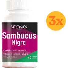 Vonka Voonka Sambucus Nigra 40 Çiğneme Tableti - 3 Adet (120 Tablet) - Dezenfektan Hediyeli (%72 Alkol)