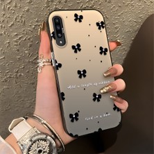 HONTINGA Samsung Galaxy A50 ile Uyumlu Kılıfı Silikon Kenar Sert Arka Düşüme Önleyici Basitlik Anti Düşme Kamera Korumali Küçük Fiyonk Desen Telefon Kılıfı Kadın ve Erkek Için Uygundur K1-0871